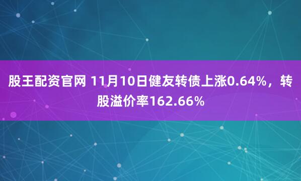 股王配资官网 11月10日健友转债上涨0.64%，转股溢价率162.66%