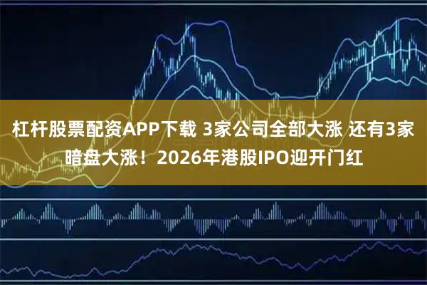 杠杆股票配资APP下载 3家公司全部大涨 还有3家暗盘大涨！2026年港股IPO迎开门红